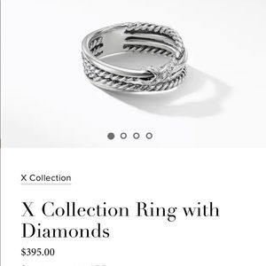 David Yurman X collection ring with diamonds